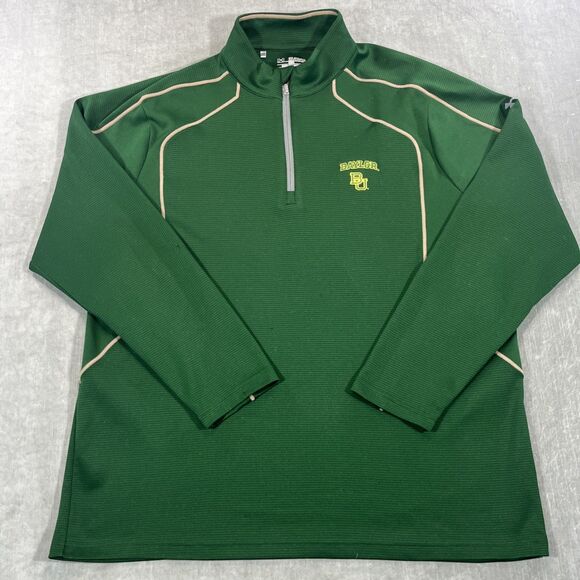 Baylor Bears Under Armour Mens XXL Green Quarter 1/4 Zip Pullover Shirt - Picture 1 of 10
